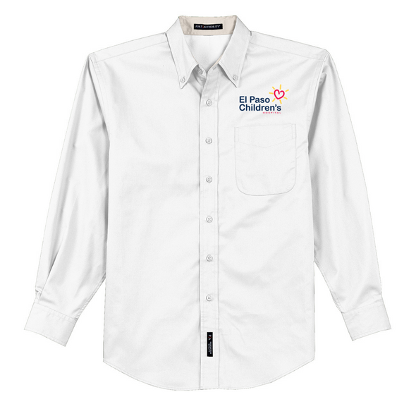 Mens Long Sleeve Button Up - White